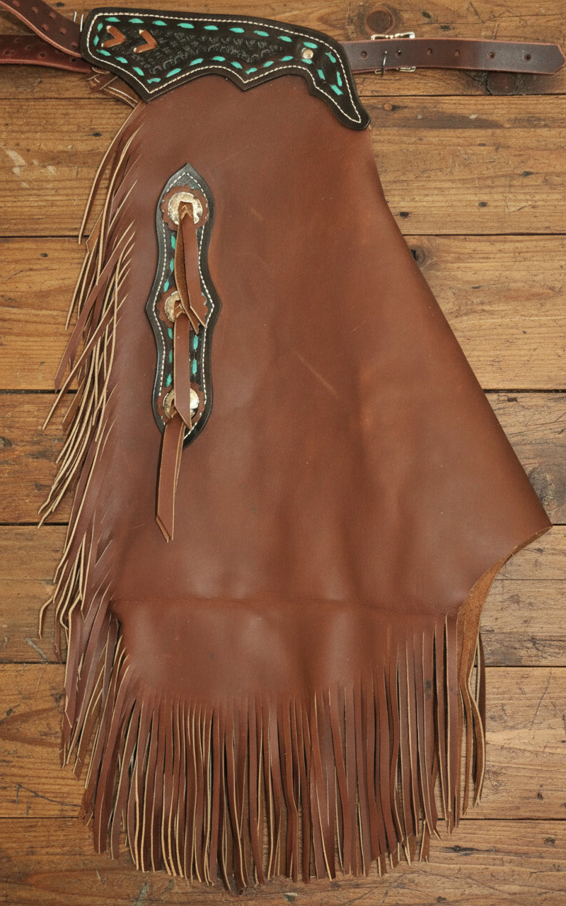 Turquoise Western Leather Chinks n Chaps – Abito America Western Riding Gear